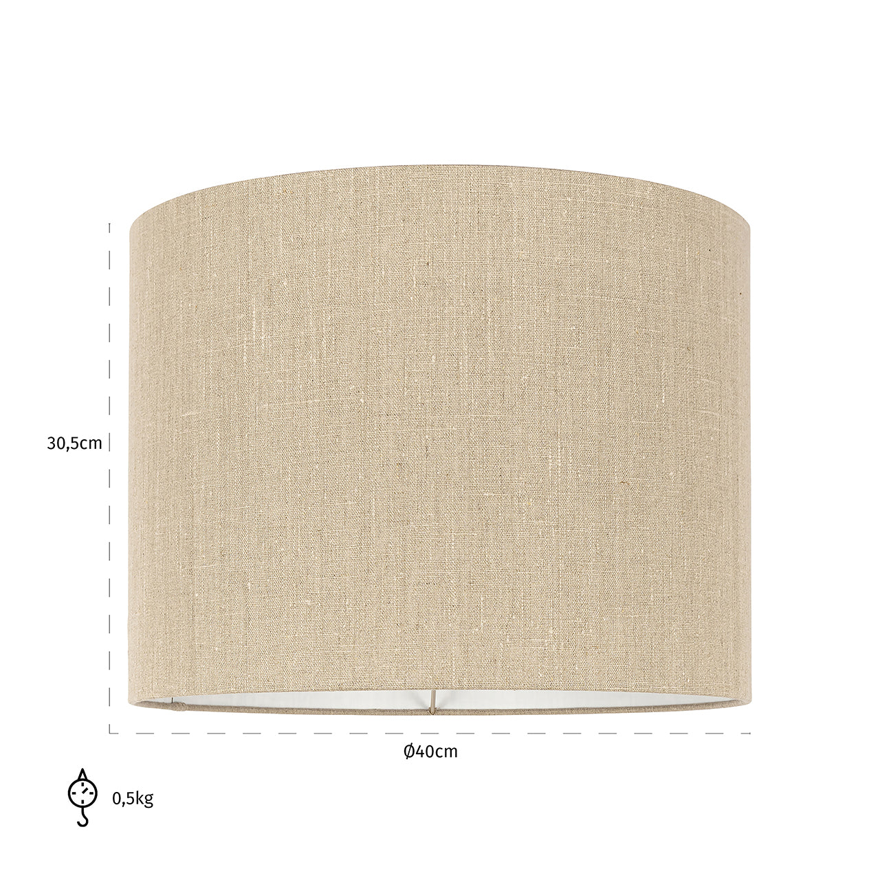 Lampshade Sally sand linnen cilinder 40Ø (Sand)- Richmond Interiors