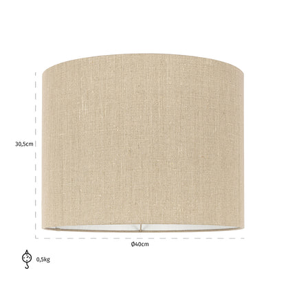 Lampshade Sally sand linnen cilinder 40Ø (Sand)- Richmond Interiors