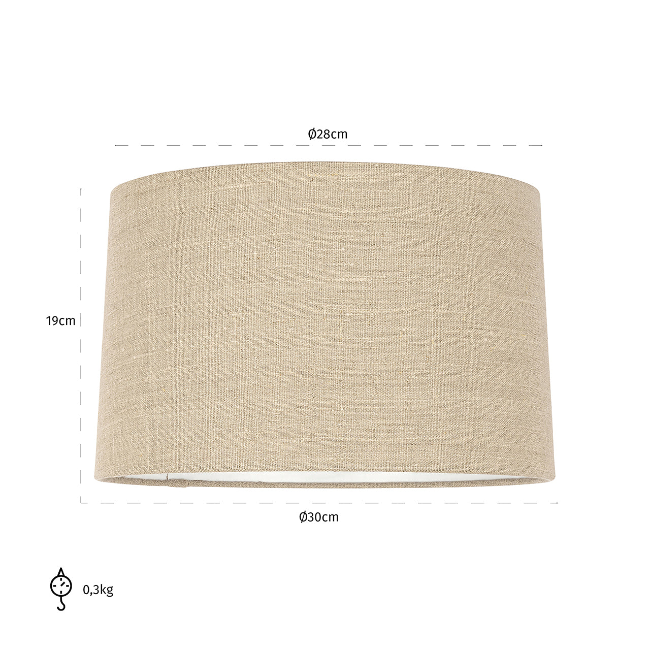 Lampshade Sally sand linen 30Ø (Sand)- Richmond Interiors