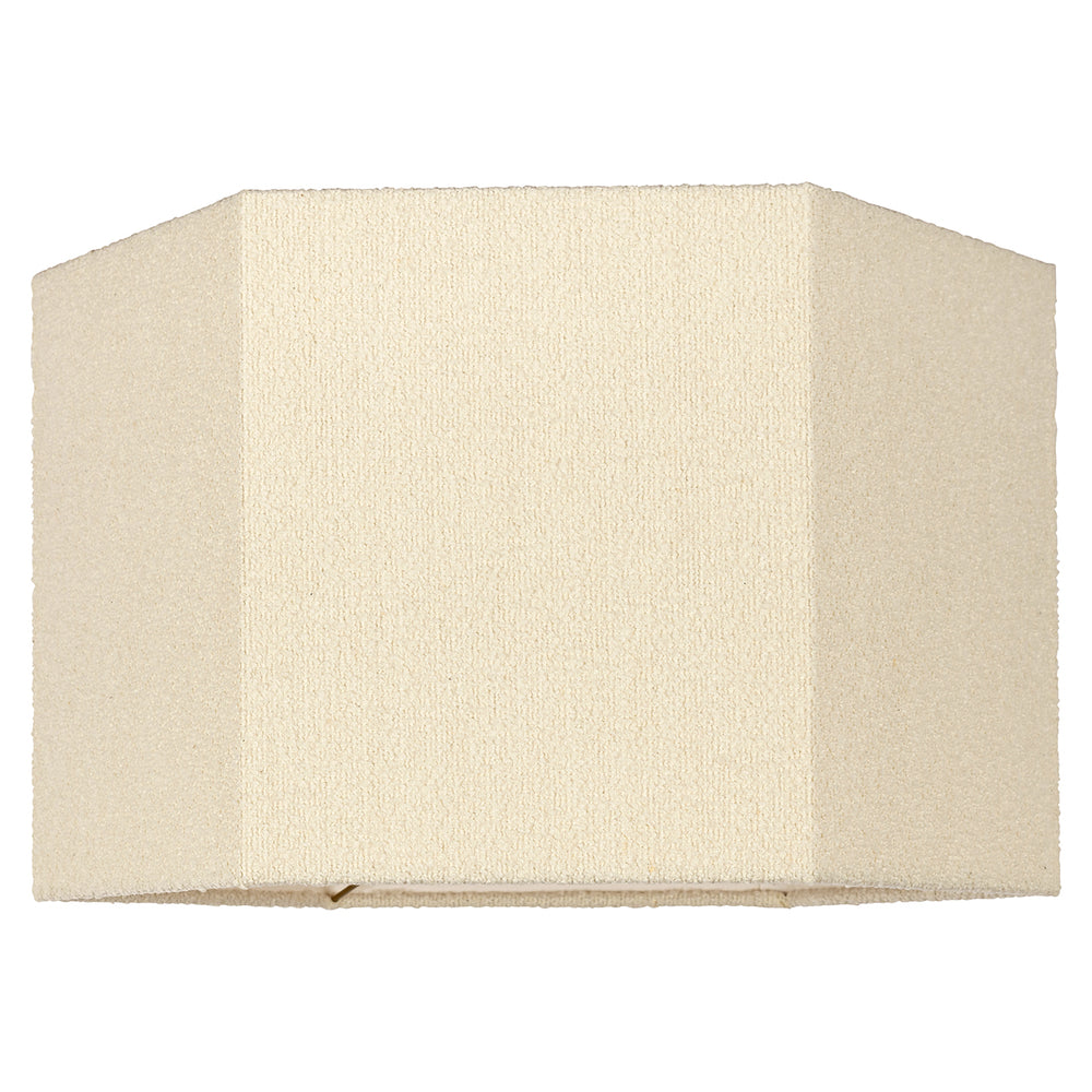 Lampshade Soho white bouclé hexagon medium (White)