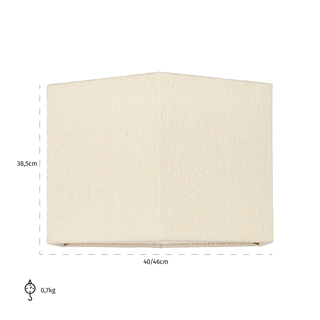 Lampshade Soho white bouclé hexagon medium (White)- Richmond Interiors