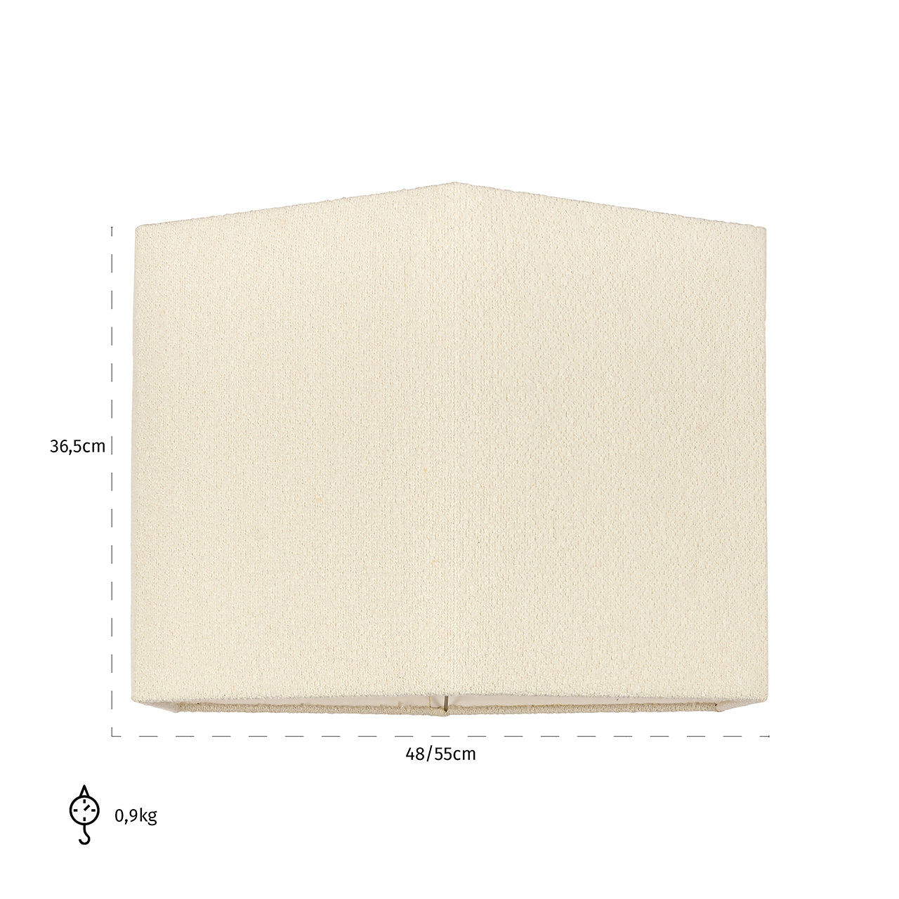 Lampshade Soho white bouclé hexagon XL (White)- Richmond Interiors