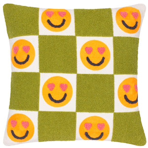 Love You More 45x45 Feather Filled Cushion Green