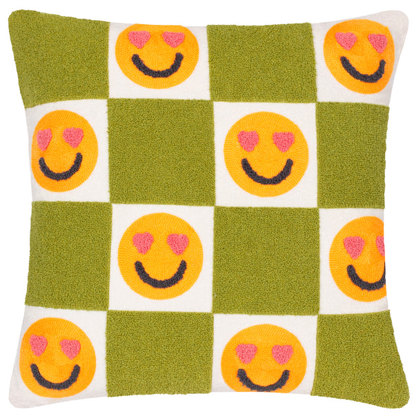 Love You More 45x45 Feather Filled Cushion Green