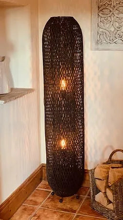 Rattan Curve Lamp Dark