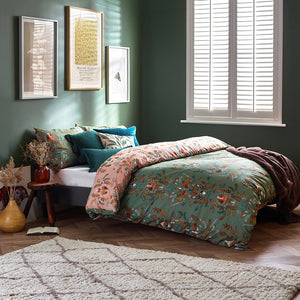 Luna Wood Single Duvet Set Fern Green - Riva