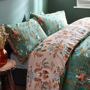 Luna Wood Single Duvet Set Fern Green - Riva