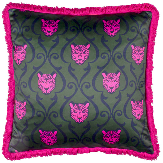 LUPITA 50X50 FEATHER FILLED CUSHION EMERALD/PINK