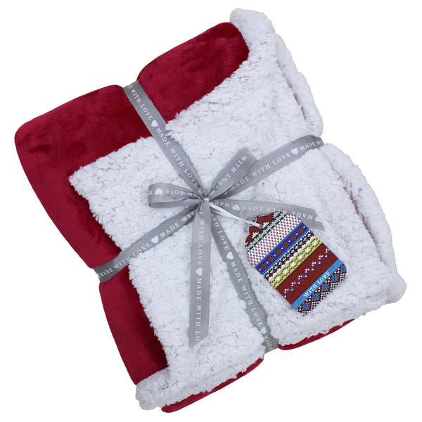 Lux Sherpa Fleece 127x152 Red
