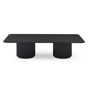 Lantine Coffee Table - Double Pedestal - Black Oak & Lacquer - Tommy Franks
