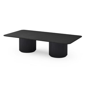 Lantine Coffee Table - Double Pedestal - Black Oak & Lacquer - Tommy Franks