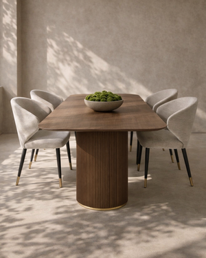 Lantine 240 Dining Table - Walnut & Brass - Tommy Franks