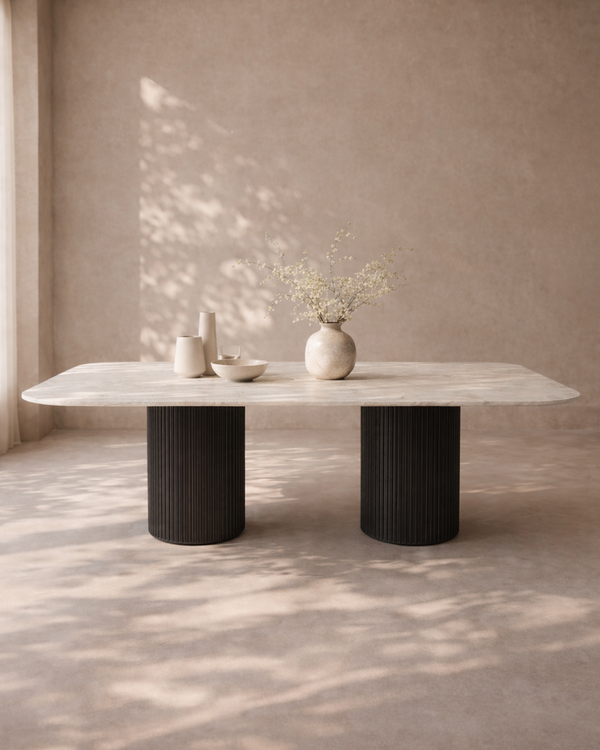 Lantine Marble 240 Dining Table - Matt Black - Tommy Franks