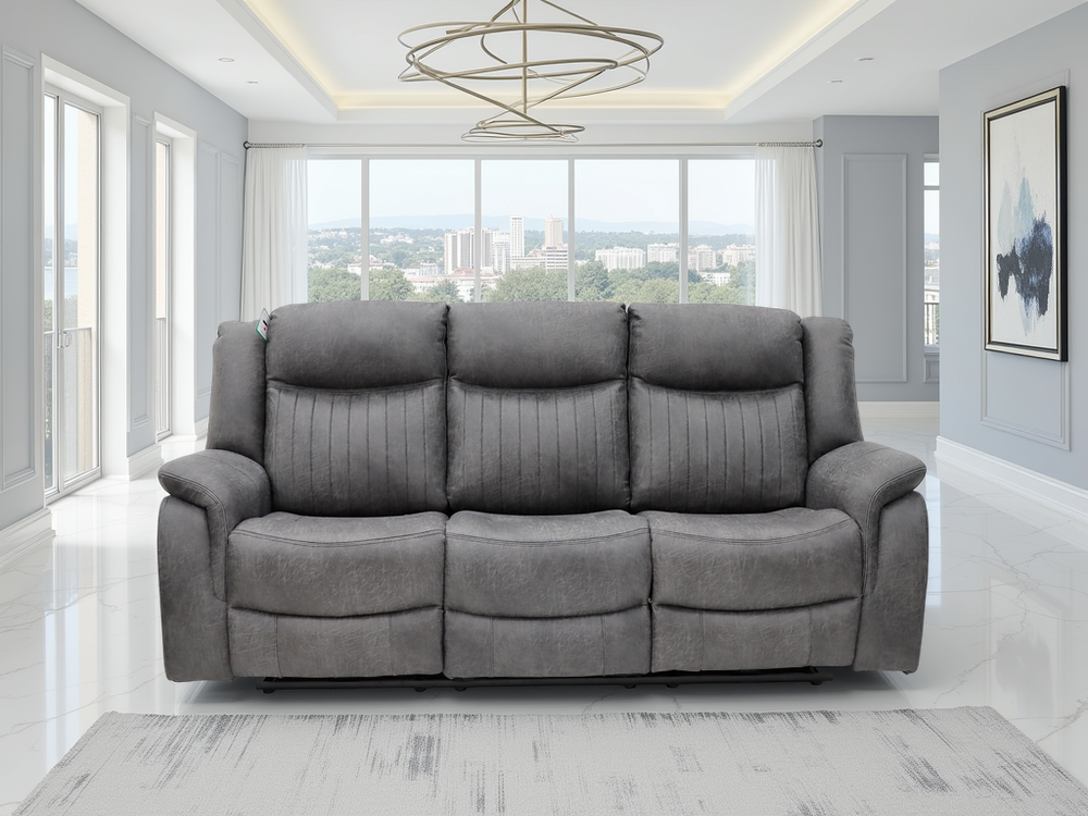 Leon Electric Recliner Sofa Grey 3 Seater - Xshowhome
