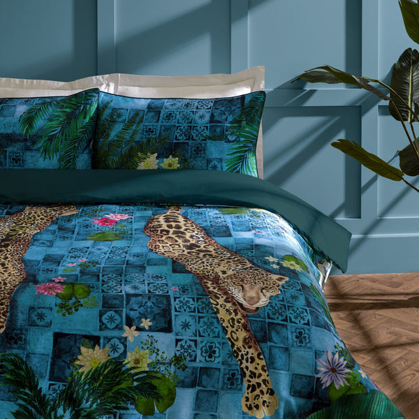 Majorelle Super King Duvet Set Azure Blue - Riva