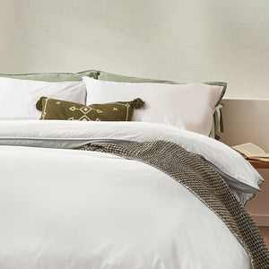 Mallow Bow Tie Single Duvet Set Warm White - Riva