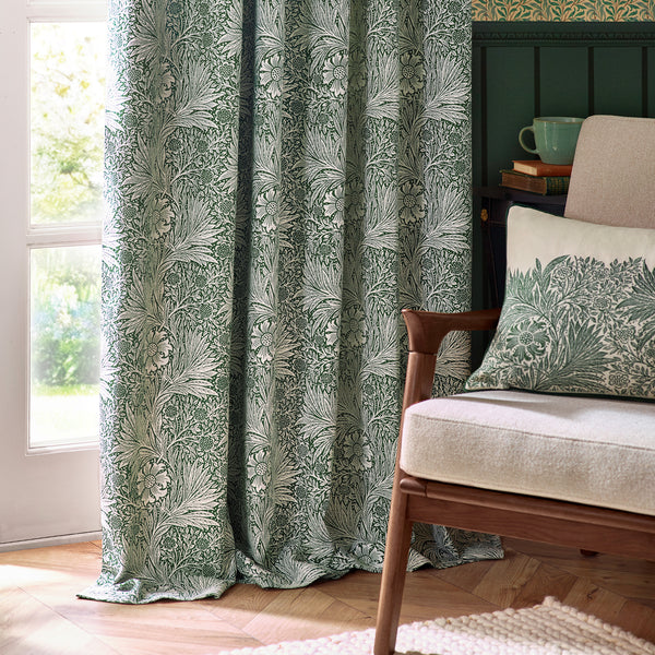 Marigold 167x137 Pencil Pleat Curtains Leaf Green - view 5