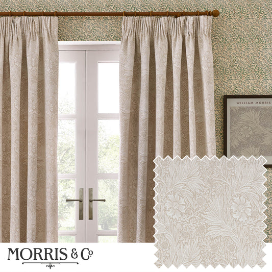 MARIGOLD 167X137 PENCIL PLEAT CURTAINS STONE