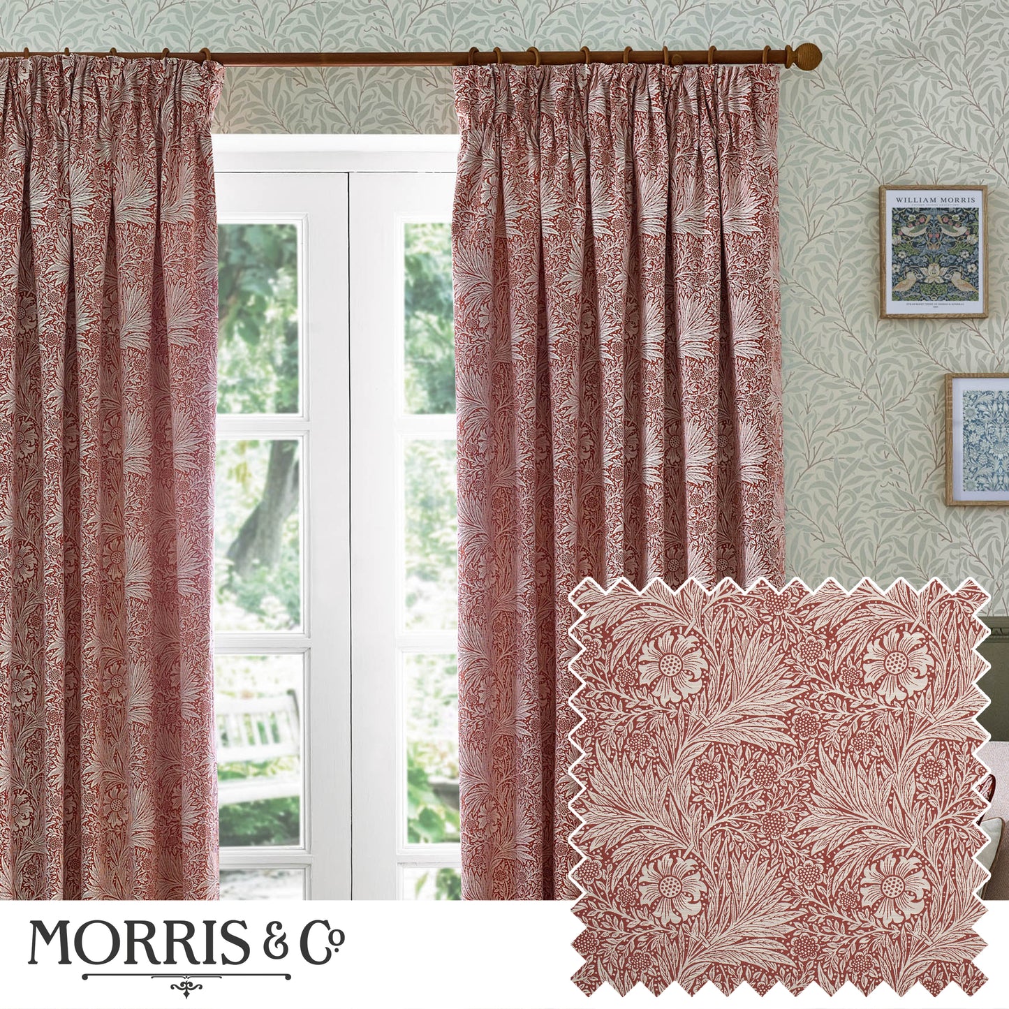 MARIGOLD 228X182 PENCIL PLEAT CURTAINS RUSSET