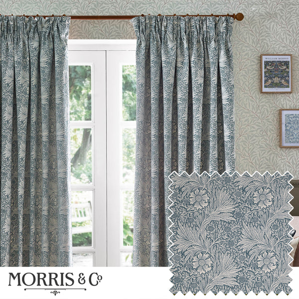 Marigold 228x228 Pencil Pleat Curtains Indigo - view 2