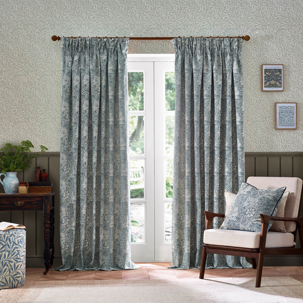 Marigold 228x228 Pencil Pleat Curtains Indigo - view 3