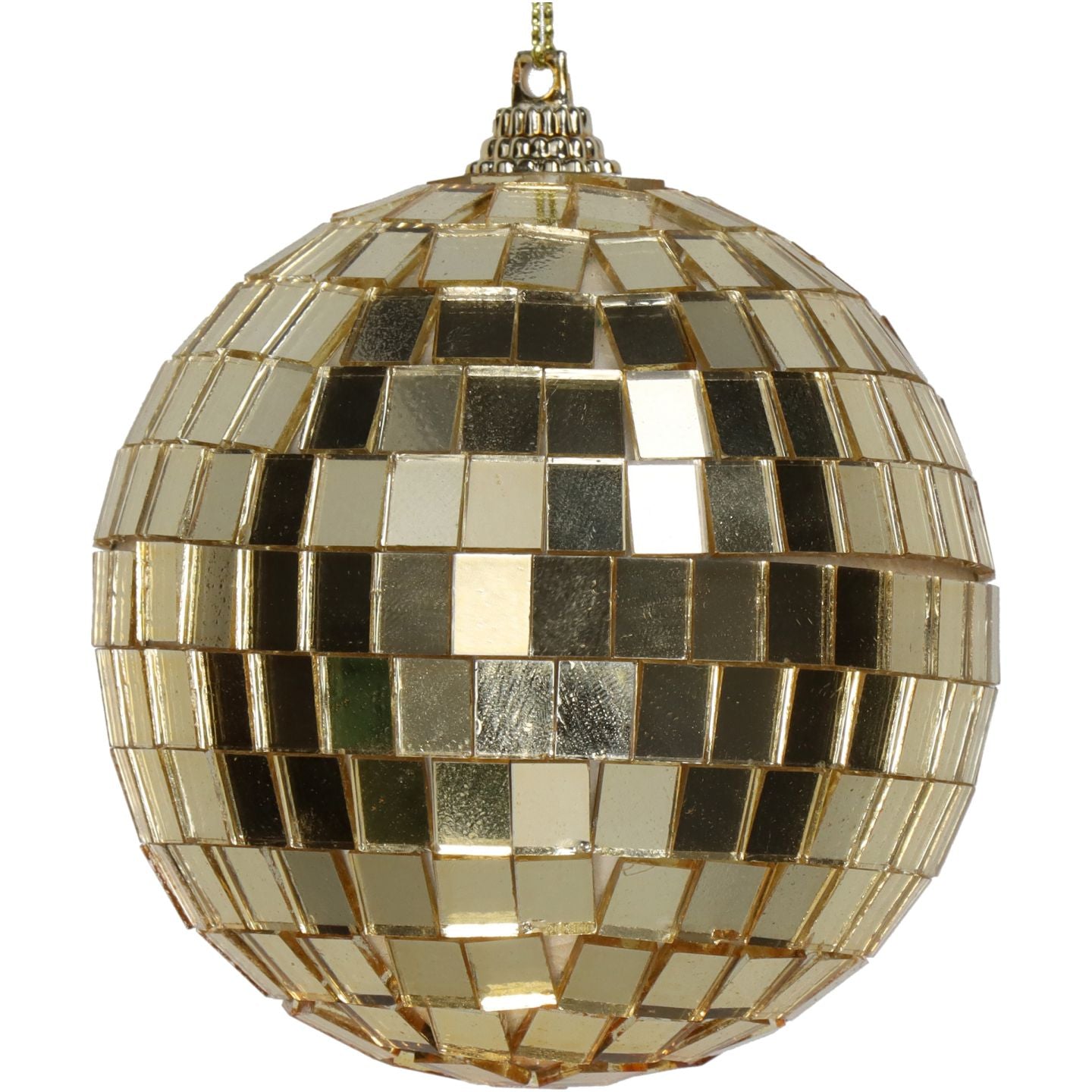 Ornament Ball Mirror Glass Gold 8cm