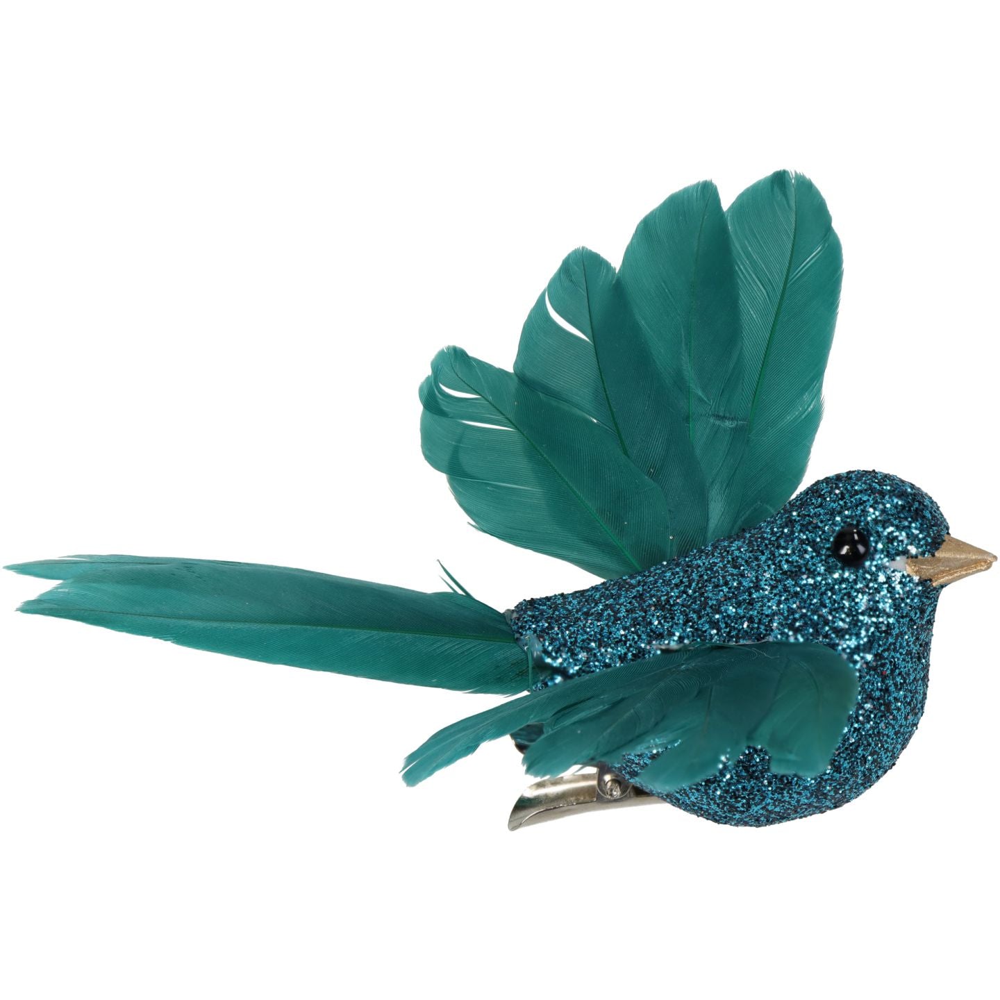 Bird Sequins Feather Turquoise 12cm