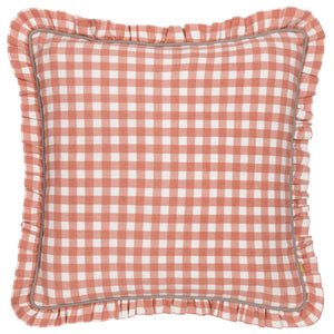 Maude Gingham 45x45 Feather Filled Cushion Rose