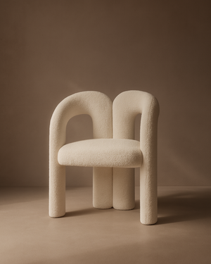 Mavis Dining Chair - Chex Polar Bouclé - Tommy Franks