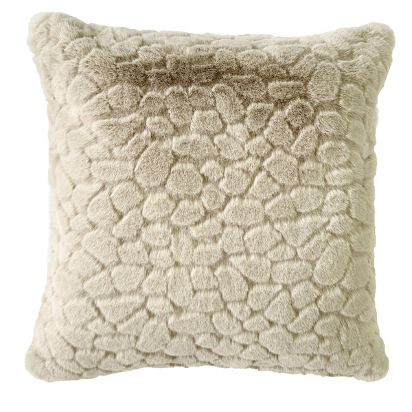 Cloud Design Faux Fur Cushion Taupe 50x50