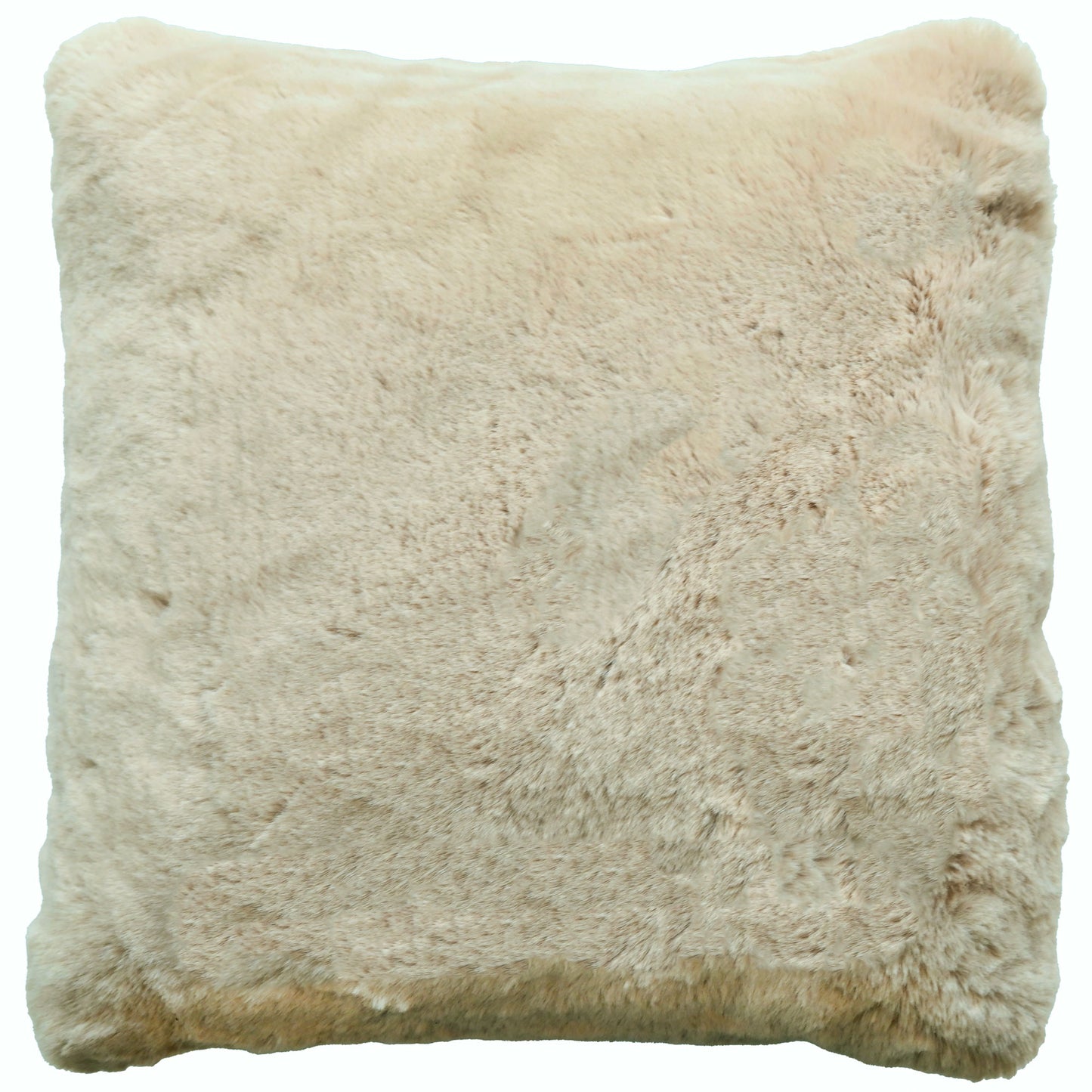 LUXURY FAUX RABBIT CUSHION LTBEIGE 50 X 50