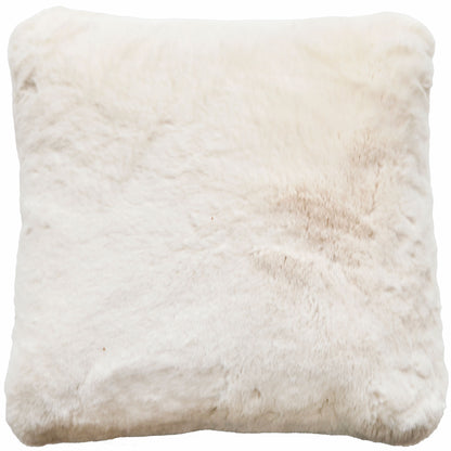 LUXURY FAUX RABBIT CUSHION WHITE 50 X 50