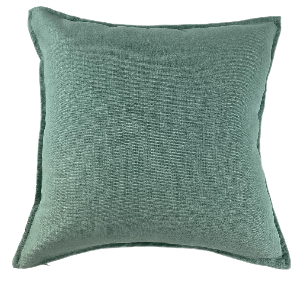 Poly Linen Mix with Flange Seafoam 50x50