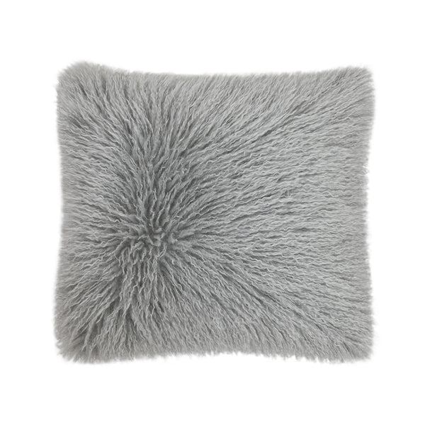 Textured Faux Mongolian Cushion Grey 50x50