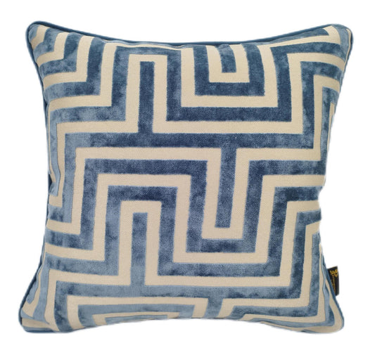 MAZE CUT VELVET PM  BLUE 56 X 56