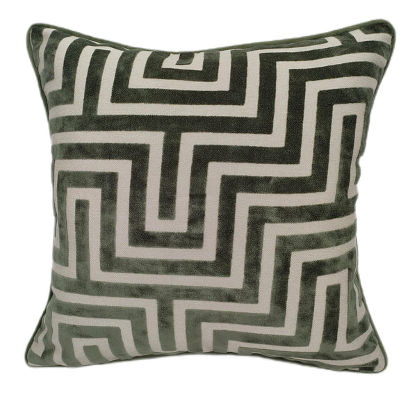 Maze Cut Velvet Pm Sage 56x56