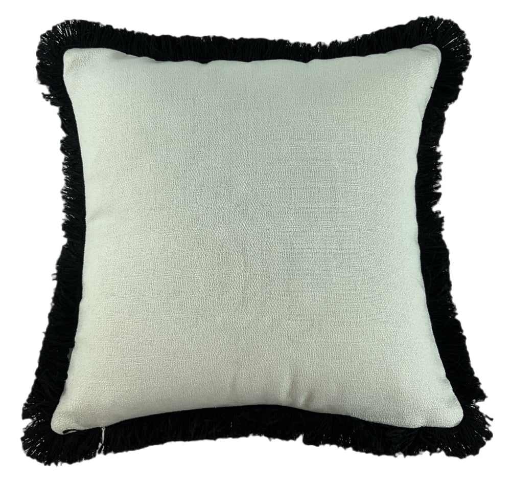 Slub Cushion with Heavy Fringe 45x45