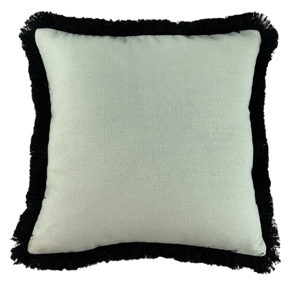 Slub Cushion with Heavy Fringe 45x45