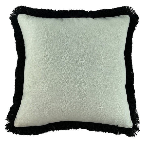Slub Cushion with Heavy Fringe 45x45
