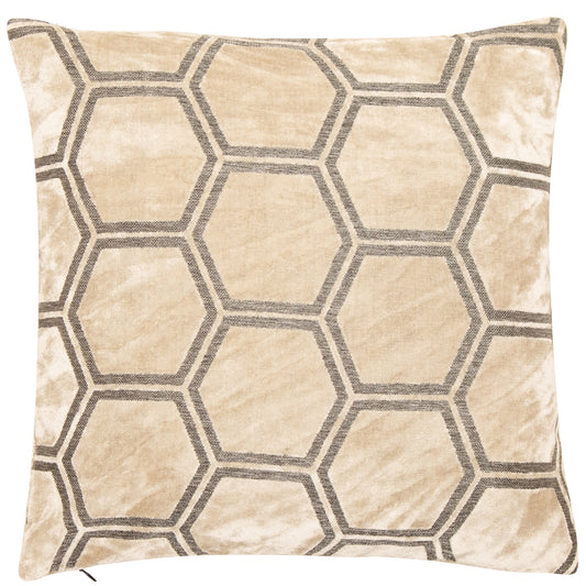 LARGE HEXAGON CUT VELVET CREAM 56 X 56