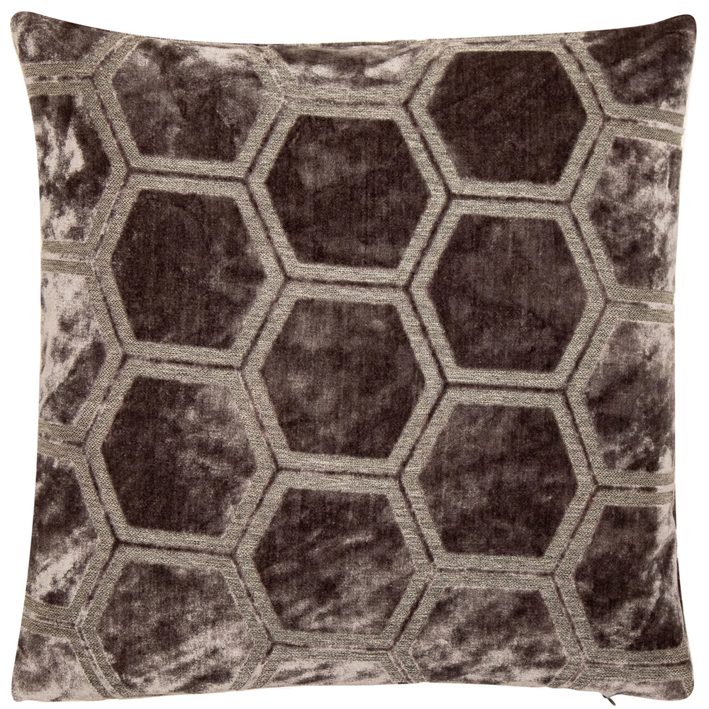 Large Hexagon Cut Velvet Slate 56x56