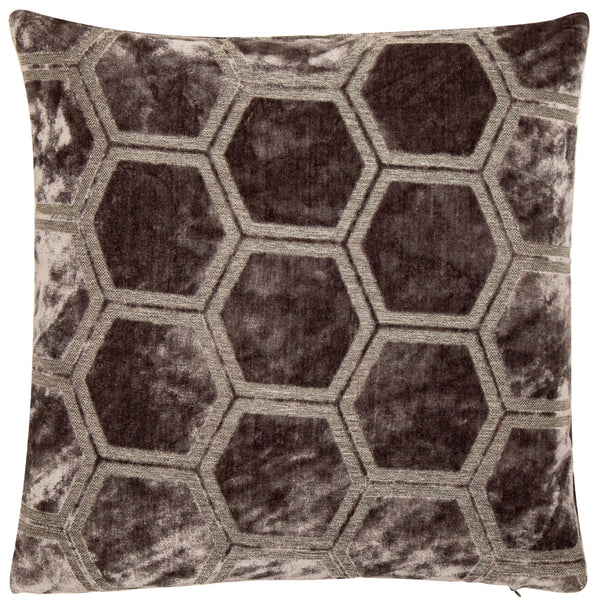 Large Hexagon Cut Velvet Slate 56x56
