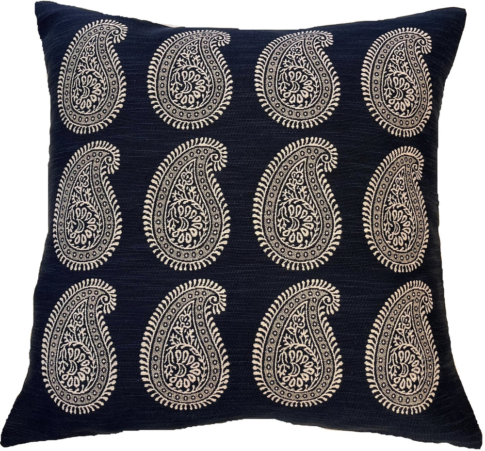 Paisley Motifs Large on Navy 50x50