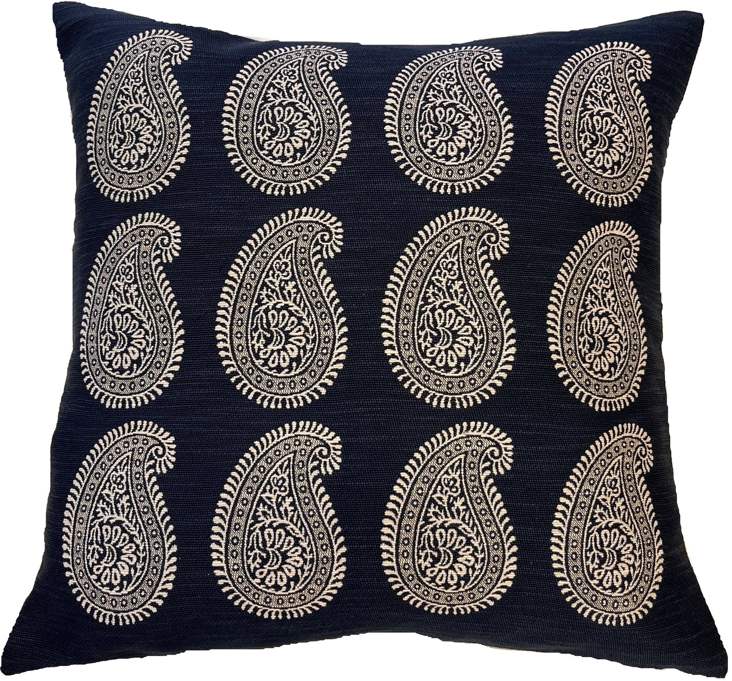 PAISLEY MOTIFS LARGE ON NAVY 50 X 50