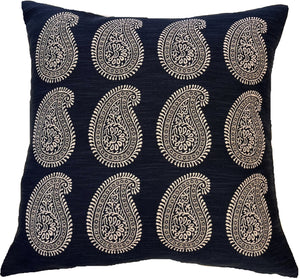 Paisley Motifs Large on Navy 50x50
