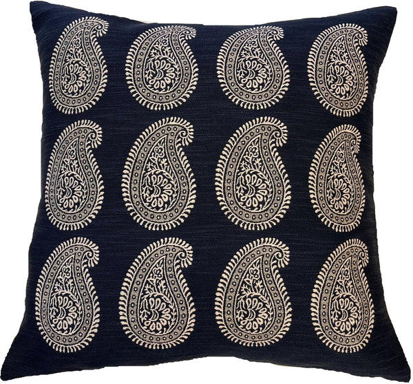 Paisley Motifs Large on Navy 50x50