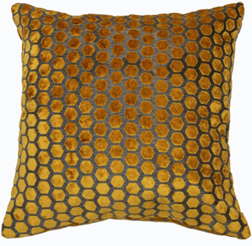 Large Hex Cut Velvet Gold 56x56