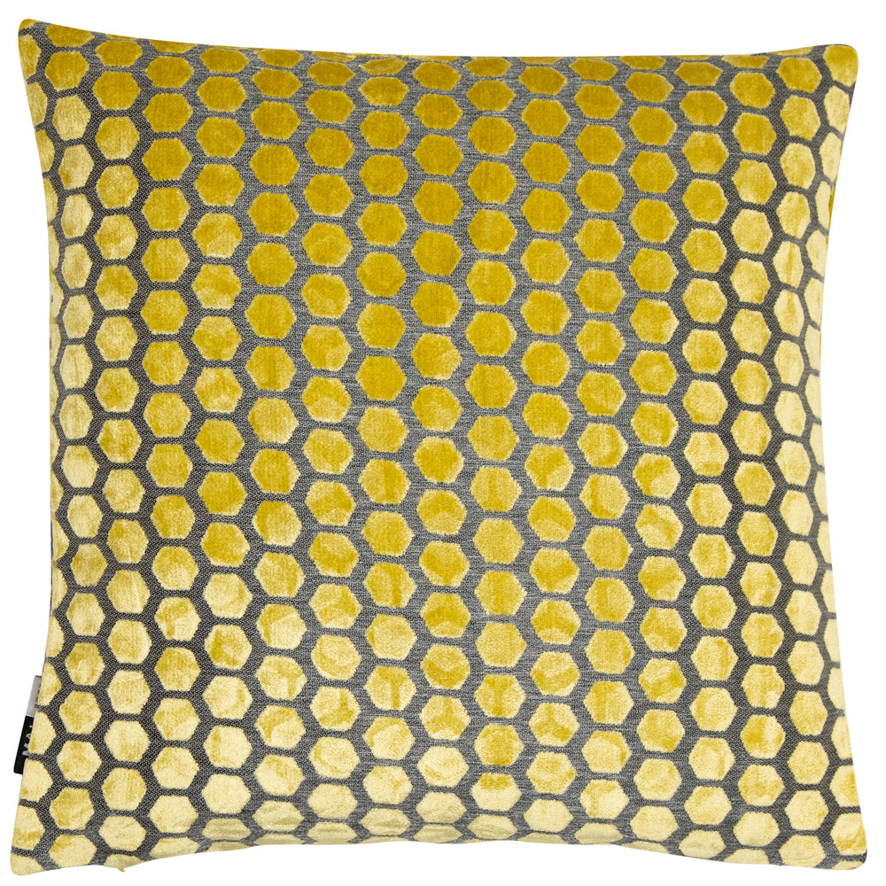 Large Hex Cut Velvet Mustard 56x56