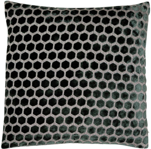 Large Hex Cut Velvet Pine Green 56x56