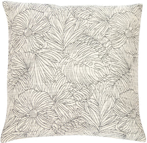 Cream Grey Jacquard Floral Design 50x50